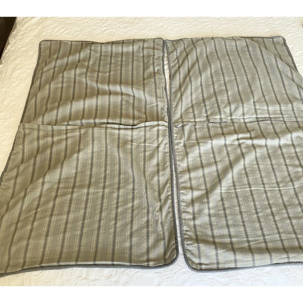Vtg Linden Street 2 King Pillow Shams Plaid Cottage Cabin Farmhouse Brown Tan